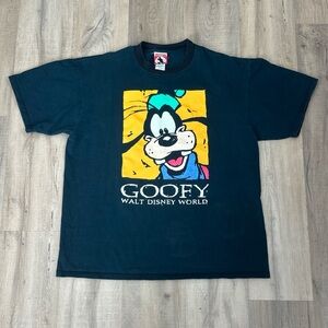 Vintage 1990’s Goofy Walt Disney World Shirt XL Black Made in USA